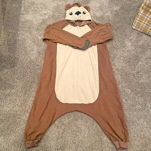 vavalad Adult Sea Otter Onesie Pajamas Plush Halloween Christmas Jumpsuit Costum
